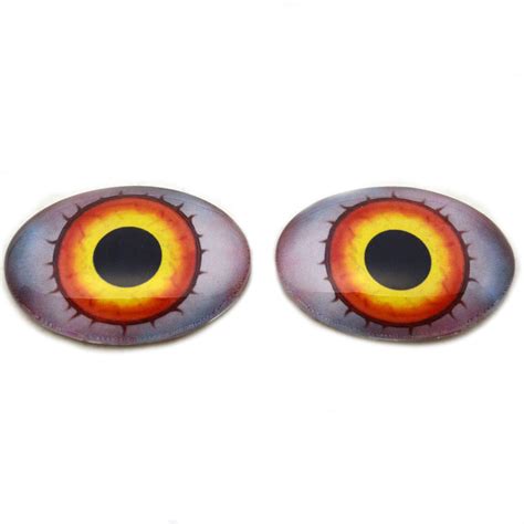 Fierce Orange And Yellow Space Assassin Oval Glass Eyes Handmade Glass Eyes