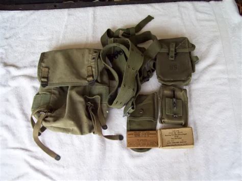 Vietnam Era Military Field Gear Belt Backpack Ammo Bag 2 1st Aid