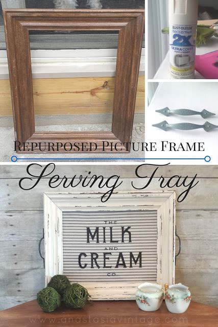 Repurposed Picture Frame Serving Tray Thrift Store Decor Upcycle