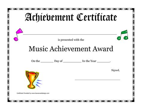 Music Award Certificate How To Create A Music Award Certificate