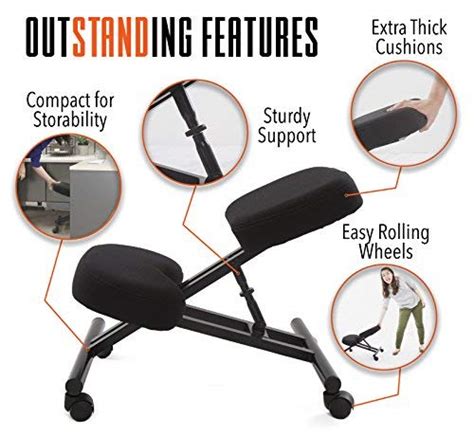 Posture Pro Ergonomic Kneeling Chair Fully Adjustable Mobile Office