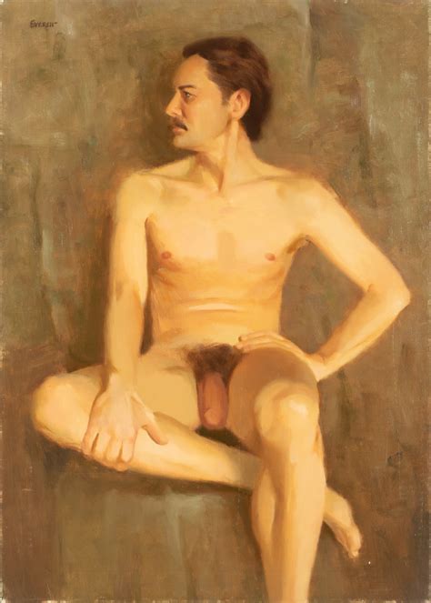 Len Gridley Everett Seated Male Nude H W Mutualart