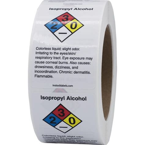 Isopropyl Alcohol Chemical Nfpa Warning Labels Instocklabels Com