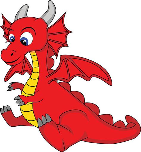 Clip Art Of A Red Dragon Illustrations Royalty Free Vector Graphics