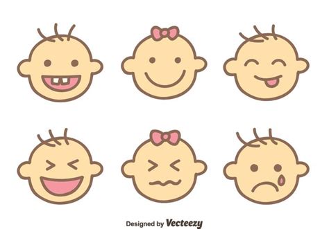Download Baby Face Expression Vectors 142073 - Download Free ...