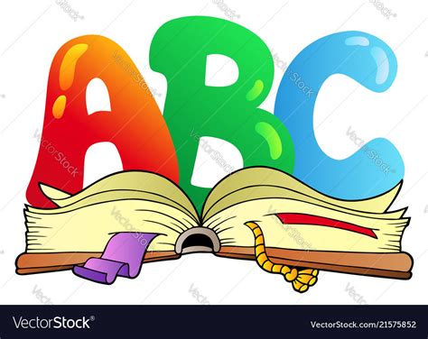 Cartoon Abc Letters With Open Book Royalty Free Vector Image