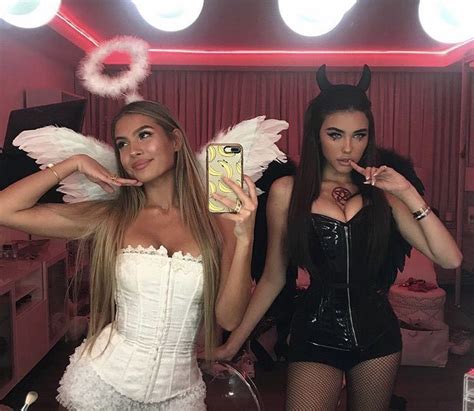 On saturday, the decorated gymnast, 22, gave her instagram followers a look at her halloween couples costume with boyfriend stacey ervin jr. Angel and demon in 2020 | Trendy halloween costumes ...