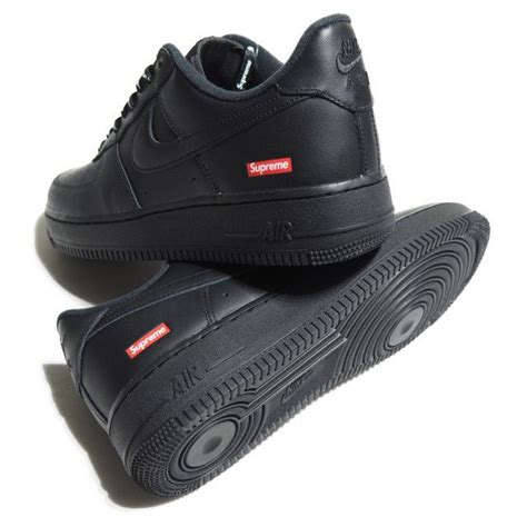 Supreme X Nike Air Force 1 Low Box Logo Black Cu9225 001 Gym Shoes