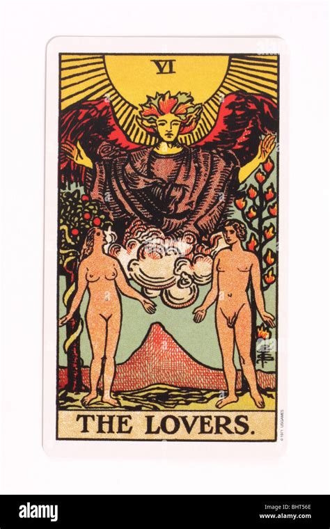 The Lovers Card From A Traditional Tarot Pack Stock Photo Alamy