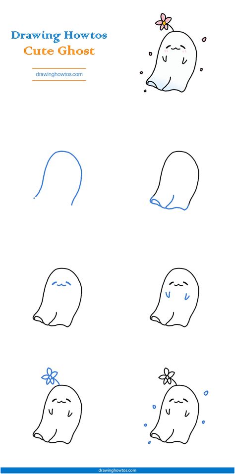 How To Draw A Cute Ghost Step By Step Easy Drawing Guides Drawing
