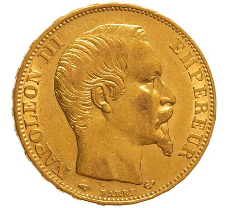 Buy 1857 Gold Twenty French Franc Coin From Bullionbypost From 40880