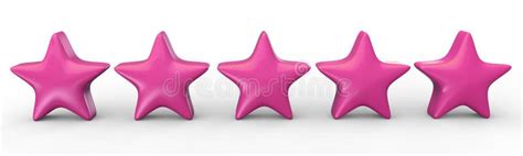 3d Five Pink Star On Color Background Render And Illustration Of