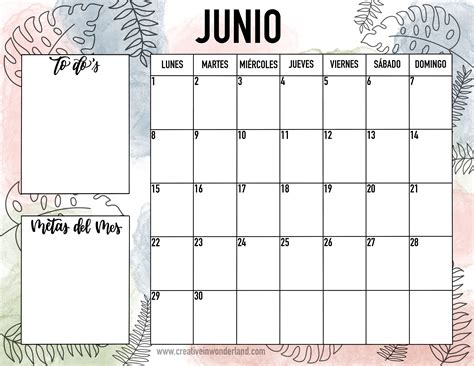 Planner Mensual Junio Gratis Imprimible Calendarios Imprimibles Sexiz Pix