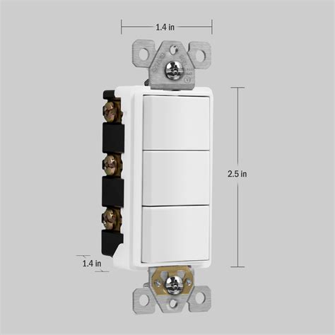 Single Pole Decorator Triple Paddle Light Switch 15a120v Wiring