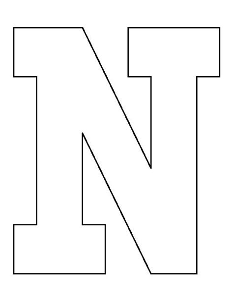 Letter N Pattern Use The Printable Outline For Crafts Creating