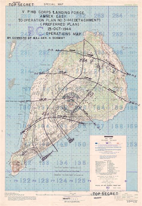 Iwo Jima Battle Planning Map 1944 1945 Etsy