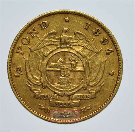 South Africa Half Pond 1894 Gold Coin Coin Gvf