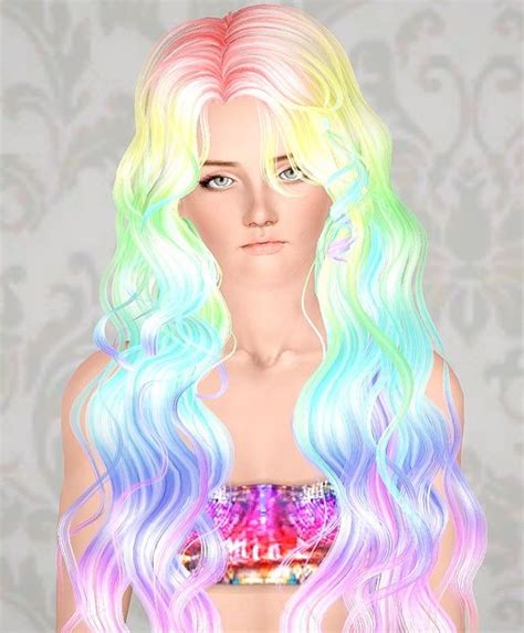 Three Rainbow Hairstyles Retextured By Brad Sims 3 Hairs Sims