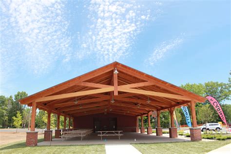 Timber Frame Pavilions Crafted By New Energy Works Timberframers For