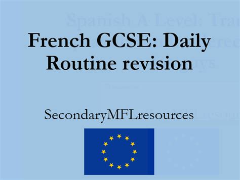 French Gcse Daily Routine Revision Vocabulary Reading Comprehension
