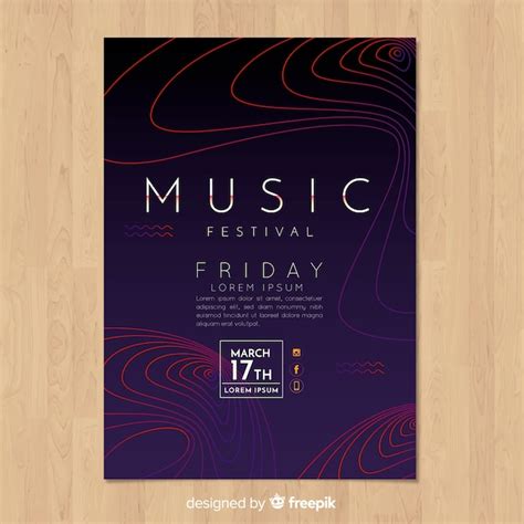 Free Vector Colorful Music Festival Poster Template