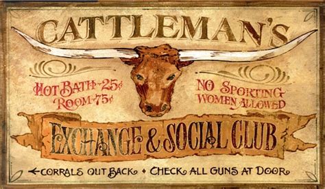 Cattlemans Vintage Western Signs Vintage Ranch Decor Rustic