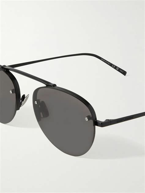 Saint Laurent Aviator Style Metal Sunglasses Saint Laurent