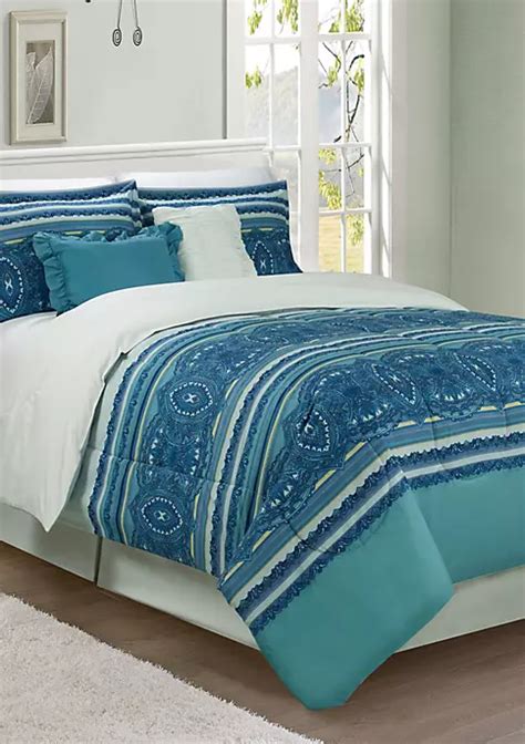 Modern Southern Home™ Teal Medallion 6 Piece Comforter Bed In A Bag