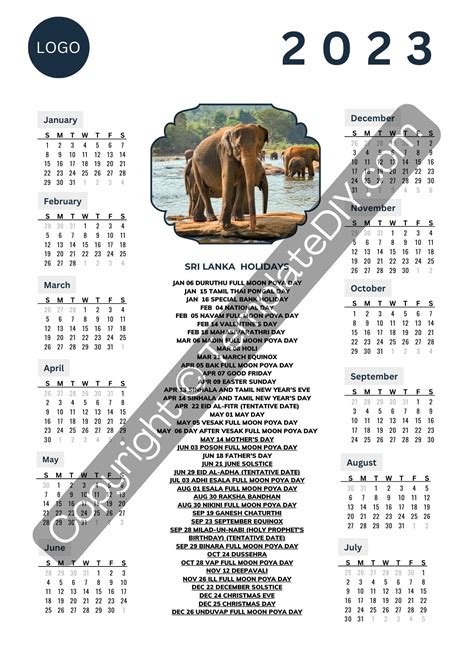 Sri Lanka Calendar 2023 With Holidays Is A Perpetual Calendar That