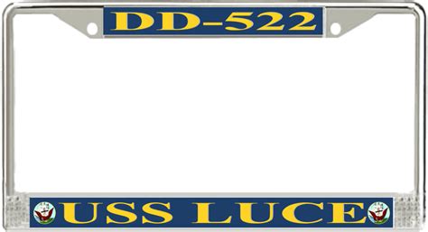 Uss Luce Dd 522 License Plate Frame