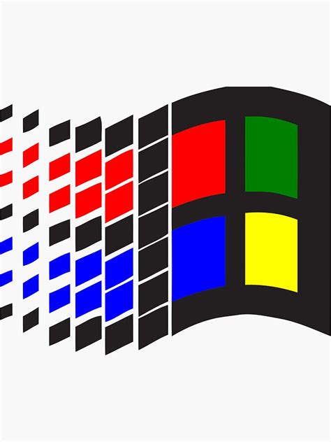 Microsoft Windows 98 Logo Sticker By Siobhanthesalad Redbubble
