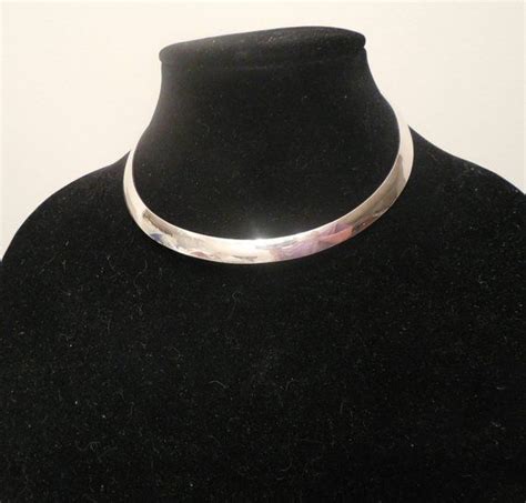 Solid Sterling Silver Collar Necklace 42 Grams Statement Etsy