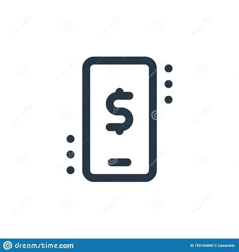 Mobile Banking Icon Vector From Fintech Concept Thin Line Illustration