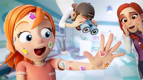 Adley Has Sticker Pox The Cartoon Brave Doctor Visit For 2 Shots From