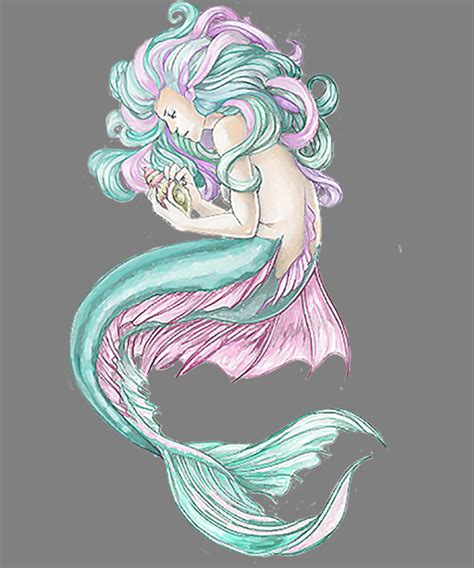 Watercolor Mermaid Digital Art By Stacy Mccafferty Pixels