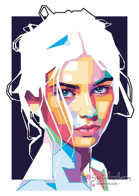 Custom WPAP Wedha S Pop Art Portrait Art Commission Sketchmob Geometric Portrait Abstract