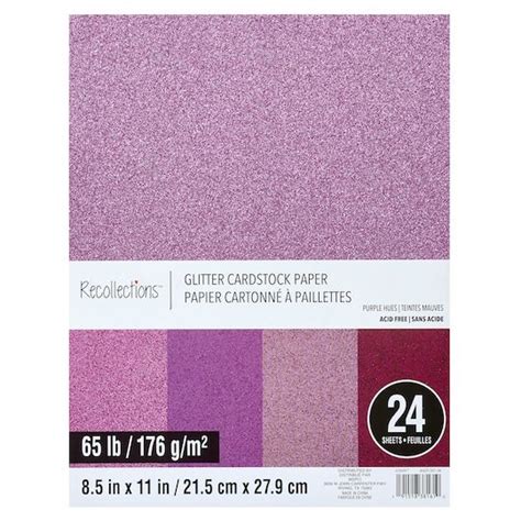 Find The Purple Glitter Cardstock Paper By Recollections 85 X 11