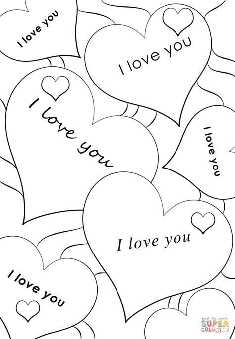 I Love You Hearts coloring page | Free Printable Coloring Pages