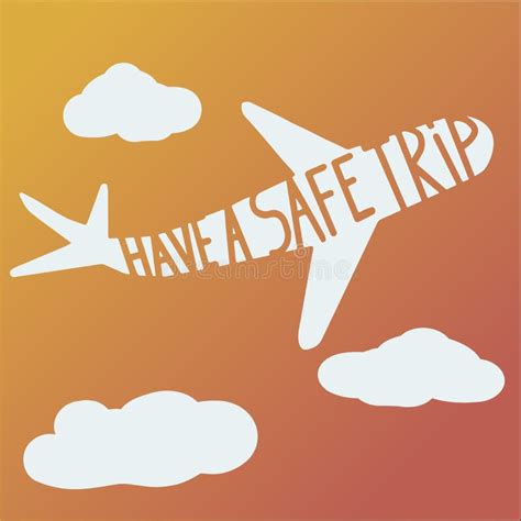 Phrase Have A Safe Trip On Plane Stock Vector Image 61801404