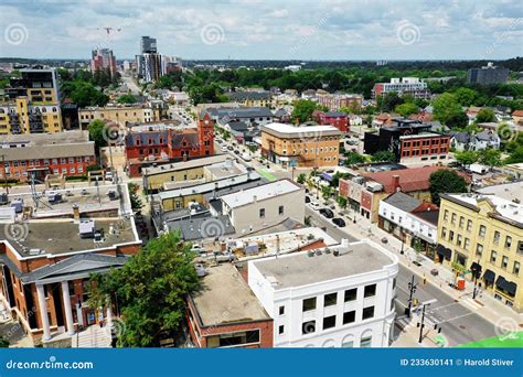 Aerial Scene Of Waterloo Ontario Canada City Center Stock Image
