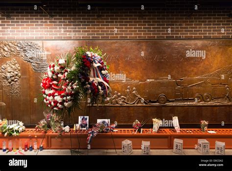 Memorial Wall Of The Fdny Firefighters Stock Photo Alamy