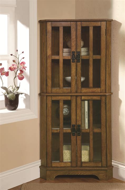 Corner Curio Cabinets With Glass Doors
