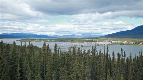 Bridge Over Teslin Lake Yukon Canada Stock Footage Video 100 Royalty