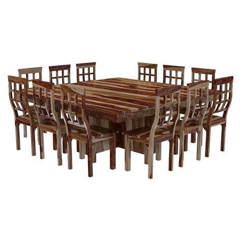A dining room table and chairs may regularly sit four or six people, but what happens when it's your turn to host a holiday dinner? Dallas Ranch Large Square Dining Room Table and Chair Set ...
