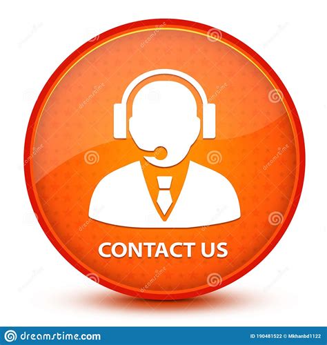 Contact Us Icon Isolated On Glossy Star Orange Round Button