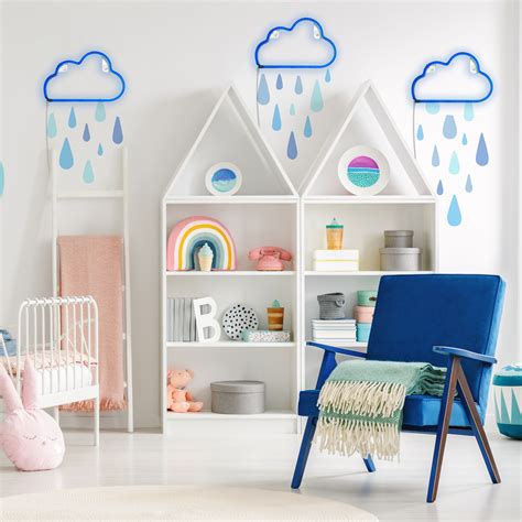 Atomi Neon Led Hanging Wall Art Cloud Baby Blue