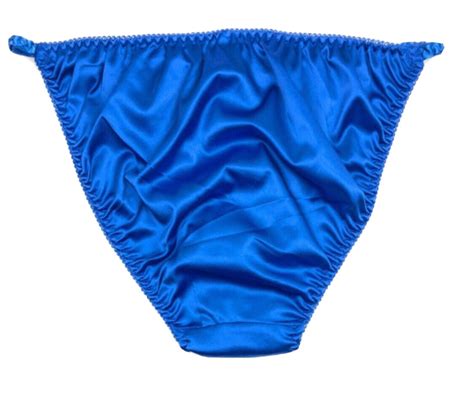 satin string bikini panty royal blue xxl gem