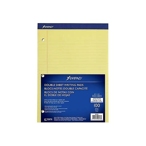 Ampad Dual Pad Notepad 8 12 X 11 34 Wide Ruled Canary 100