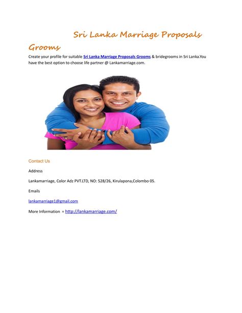 Ppt Sri Lanka Marriage Proposals Grooms Powerpoint Presentation Free