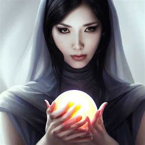 A Woman Holding An Orb Cover By Artgerm High Detail Stable